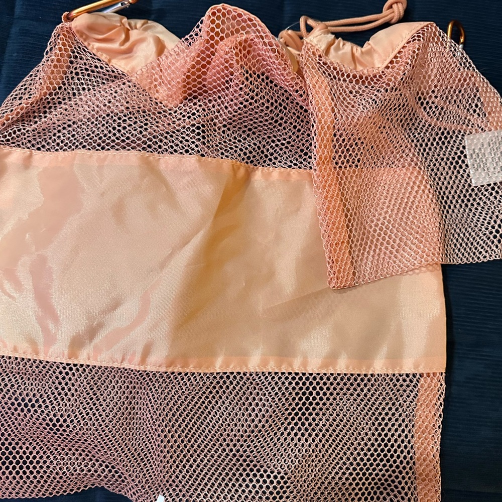 Thirty One Mesh Drawstring Pouch Set - sunset orange